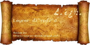 Leyrer Árpád névjegykártya