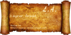 Leyrer Árpád névjegykártya