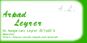 arpad leyrer business card